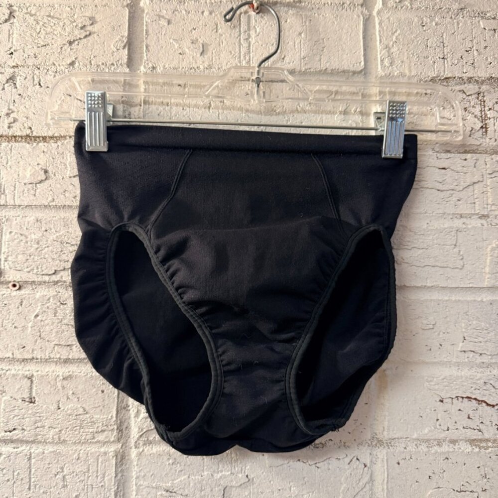 Vintage Barely There Black Shapewear Brief Size Large Control Panty
